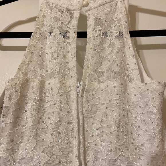 Special Occassion, Full Length Dress, Navy and White, Size 7 & 8 - Picture 2 of 6